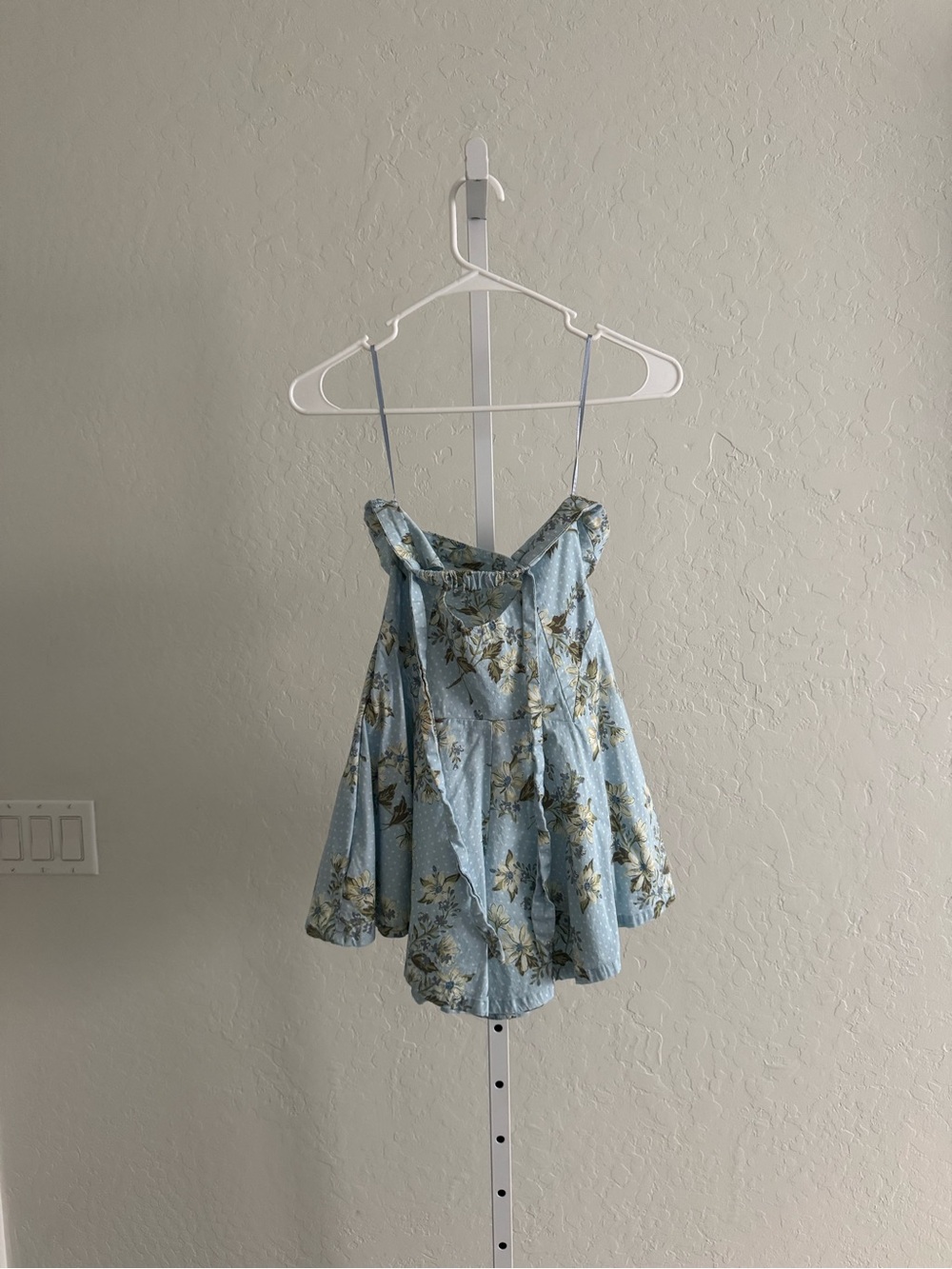 Free People Light Blue Floral Strapless Mini Dress - Picture 2 of 3